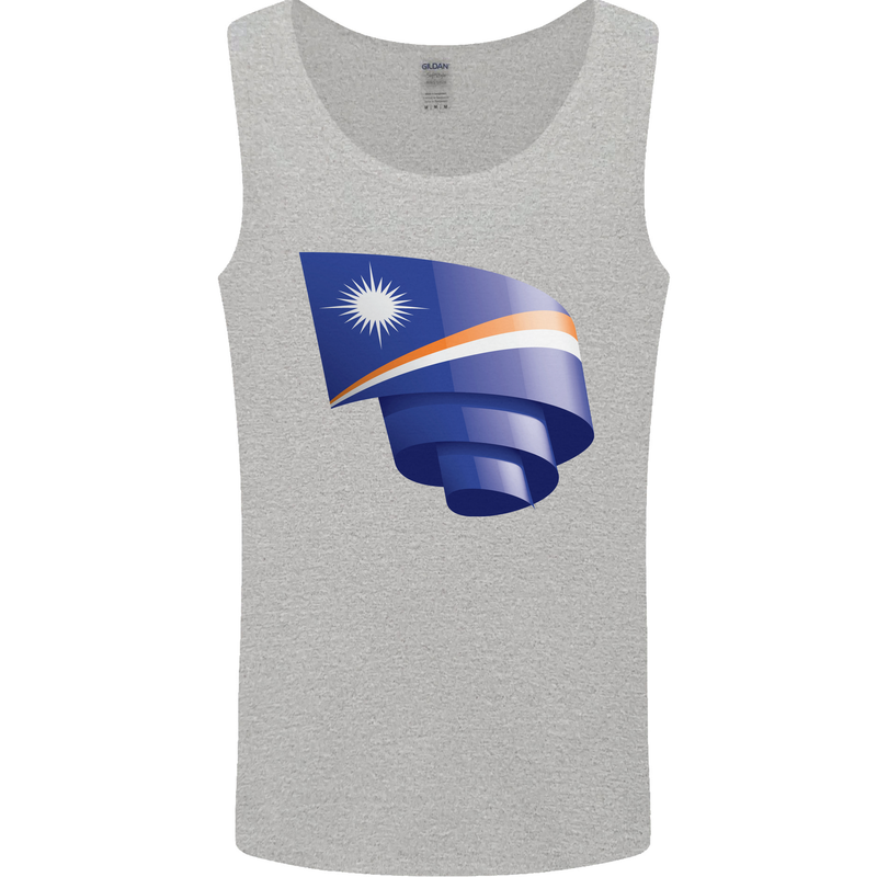 Curled Marshall Islands Flag Day Football Mens Vest Tank Top Sports Grey