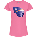 Curled Marshall Islands Flag Day Football Womens Petite Cut T-Shirt Azalea
