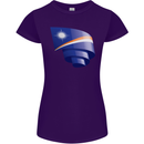 Curled Marshall Islands Flag Day Football Womens Petite Cut T-Shirt Purple