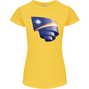 Curled Marshall Islands Flag Day Football Womens Petite Cut T-Shirt Yellow