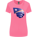 Curled Marshall Islands Flag Day Football Womens Wider Cut T-Shirt Azalea