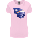 Curled Marshall Islands Flag Day Football Womens Wider Cut T-Shirt Light Pink