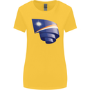 Curled Marshall Islands Flag Day Football Womens Wider Cut T-Shirt Yellow
