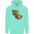 Curled Mauritania Flag Mauritanian Day Football Childrens Kids Hoodie Peppermint