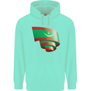 Curled Mauritania Flag Mauritanian Day Football Childrens Kids Hoodie Peppermint