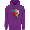 Curled Mauritania Flag Mauritanian Day Football Childrens Kids Hoodie Purple