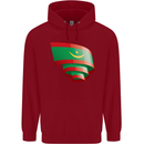 Curled Mauritania Flag Mauritanian Day Football Childrens Kids Hoodie Red