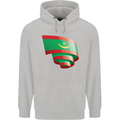 Curled Mauritania Flag Mauritanian Day Football Childrens Kids Hoodie Sports Grey