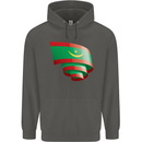 Curled Mauritania Flag Mauritanian Day Football Childrens Kids Hoodie Storm Grey