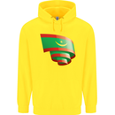 Curled Mauritania Flag Mauritanian Day Football Childrens Kids Hoodie Yellow