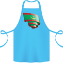 Curled Mauritania Flag Mauritanian Day Football Cotton Apron 100% Organic Turquoise