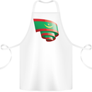 Curled Mauritania Flag Mauritanian Day Football Cotton Apron 100% Organic White