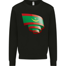 Curled Mauritania Flag Mauritanian Day Football Kids Sweatshirt Jumper Black