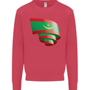 Curled Mauritania Flag Mauritanian Day Football Kids Sweatshirt Jumper Heliconia