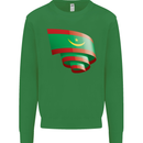 Curled Mauritania Flag Mauritanian Day Football Kids Sweatshirt Jumper Irish Green