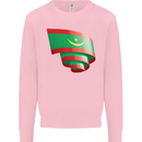 Curled Mauritania Flag Mauritanian Day Football Kids Sweatshirt Jumper Light Pink