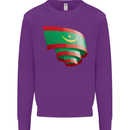 Curled Mauritania Flag Mauritanian Day Football Kids Sweatshirt Jumper Purple