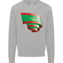 Curled Mauritania Flag Mauritanian Day Football Kids Sweatshirt Jumper Sports Grey