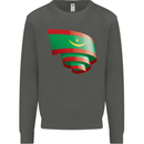 Curled Mauritania Flag Mauritanian Day Football Kids Sweatshirt Jumper Storm Grey