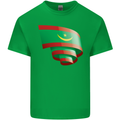 Curled Mauritania Flag Mauritanian Day Football Kids T-Shirt Childrens Irish Green