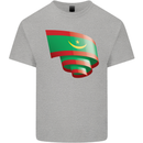 Curled Mauritania Flag Mauritanian Day Football Kids T-Shirt Childrens Sports Grey