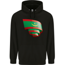 Curled Mauritania Flag Mauritanian Day Football Mens 80% Cotton Hoodie Black