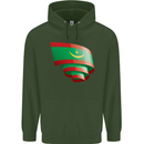 Curled Mauritania Flag Mauritanian Day Football Mens 80% Cotton Hoodie Forest Green