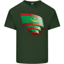 Curled Mauritania Flag Mauritanian Day Football Mens Cotton T-Shirt Tee Top Forest Green