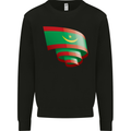 Curled Mauritania Flag Mauritanian Day Football Mens Sweatshirt Jumper Black