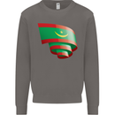 Curled Mauritania Flag Mauritanian Day Football Mens Sweatshirt Jumper Charcoal