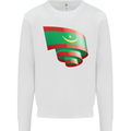 Curled Mauritania Flag Mauritanian Day Football Mens Sweatshirt Jumper White