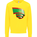 Curled Mauritania Flag Mauritanian Day Football Mens Sweatshirt Jumper Yellow