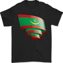 Curled Mauritania Flag Mauritanian Day Football Mens T-Shirt 100% Cotton Black