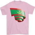 Curled Mauritania Flag Mauritanian Day Football Mens T-Shirt 100% Cotton Light Pink