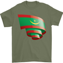Curled Mauritania Flag Mauritanian Day Football Mens T-Shirt 100% Cotton Military Green