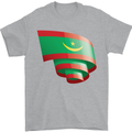Curled Mauritania Flag Mauritanian Day Football Mens T-Shirt 100% Cotton Sports Grey