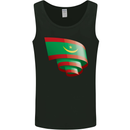 Curled Mauritania Flag Mauritanian Day Football Mens Vest Tank Top Black
