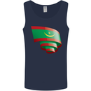 Curled Mauritania Flag Mauritanian Day Football Mens Vest Tank Top Navy Blue