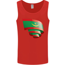 Curled Mauritania Flag Mauritanian Day Football Mens Vest Tank Top Red