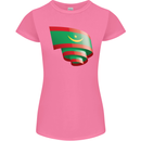 Curled Mauritania Flag Mauritanian Day Football Womens Petite Cut T-Shirt Azalea