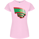 Curled Mauritania Flag Mauritanian Day Football Womens Petite Cut T-Shirt Light Pink