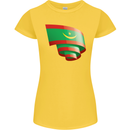 Curled Mauritania Flag Mauritanian Day Football Womens Petite Cut T-Shirt Yellow