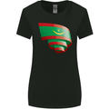 Curled Mauritania Flag Mauritanian Day Football Womens Wider Cut T-Shirt Black