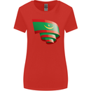 Curled Mauritania Flag Mauritanian Day Football Womens Wider Cut T-Shirt Red