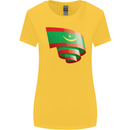 Curled Mauritania Flag Mauritanian Day Football Womens Wider Cut T-Shirt Yellow