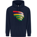 Curled Mauritius Flag Mauritians Day Football Childrens Kids Hoodie Navy Blue