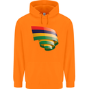 Curled Mauritius Flag Mauritians Day Football Childrens Kids Hoodie Orange