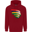Curled Mauritius Flag Mauritians Day Football Childrens Kids Hoodie Red