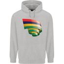 Curled Mauritius Flag Mauritians Day Football Childrens Kids Hoodie Sports Grey