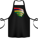 Curled Mauritius Flag Mauritians Day Football Cotton Apron 100% Organic Black